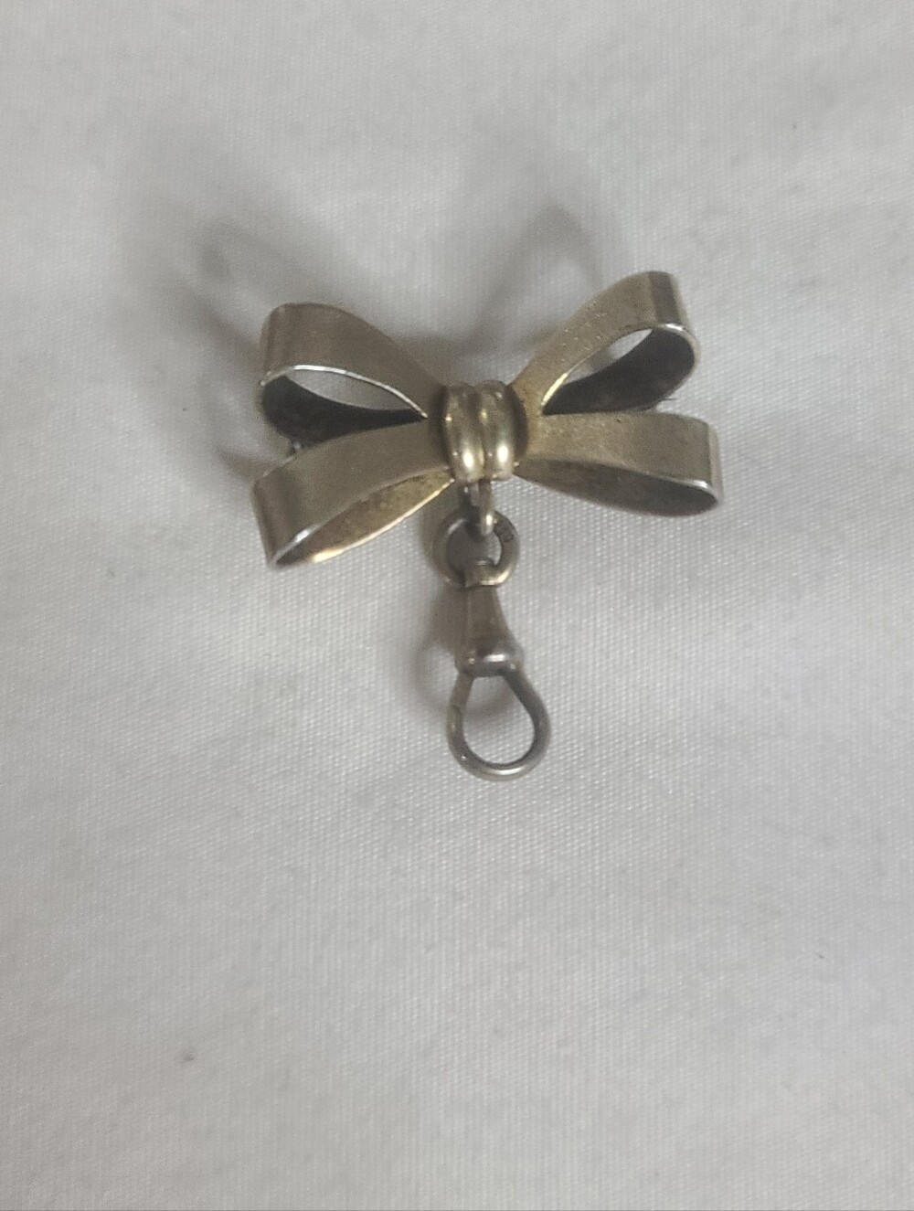 Vintage Bow Gold Tone Brooch Pin & Pocket Watch 800 Silver Dog Clip